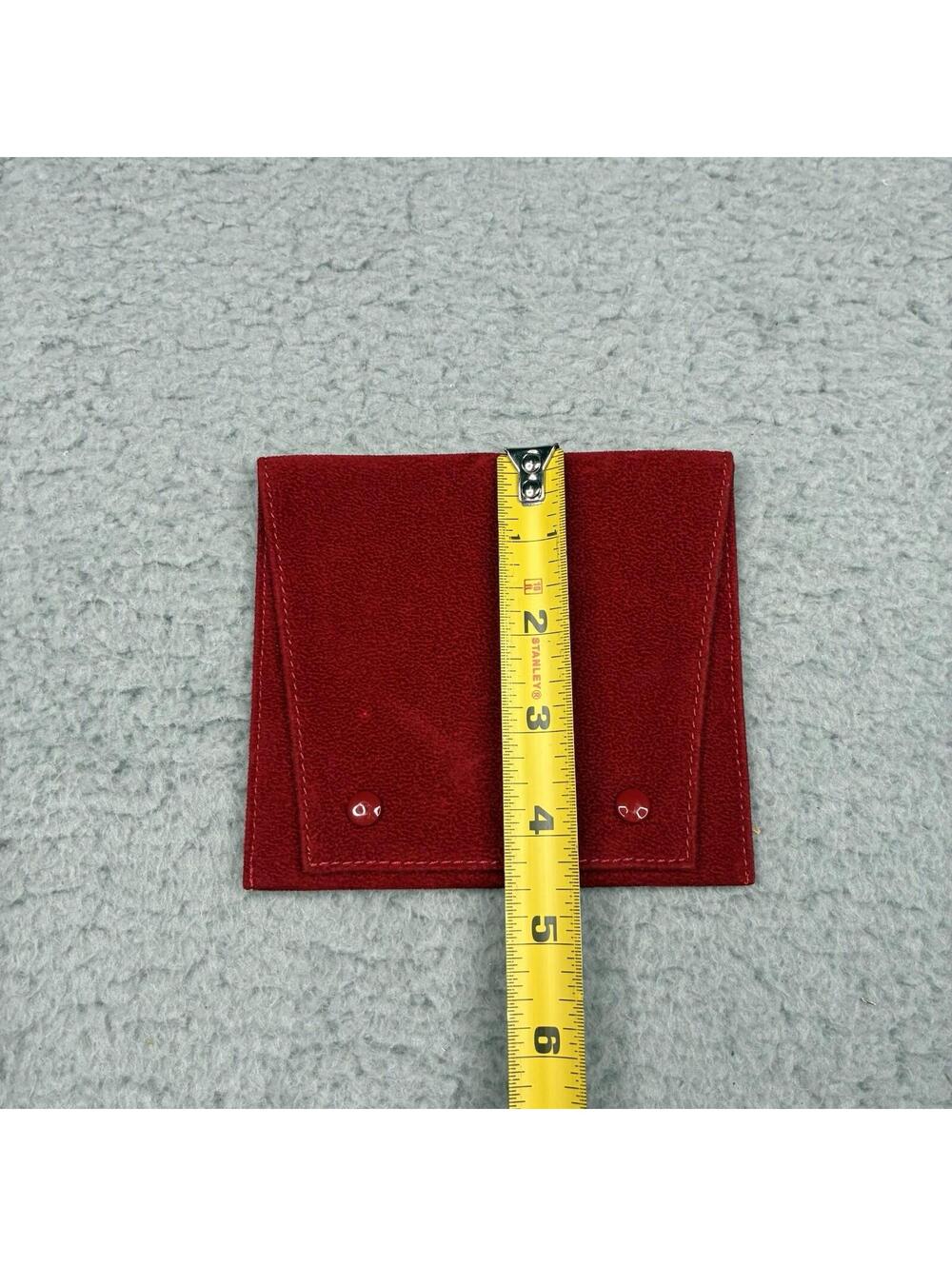 Vintage Cartier Red Velvet Travel Pouch Snap Closure Small 5x4.5" - Picture 4 of 10